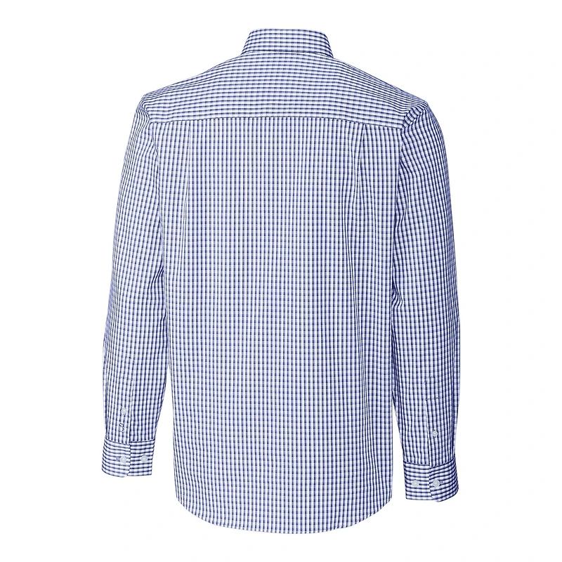 Men's Cutter & Buck Royal Buffalo Bills Throwback Logo Easy Care Stretch Gingham Big Tall Long Sleeve Button-Down Shirt