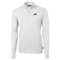 Men's Cutter & Buck White Buffalo Bills Big Tall Virtue Eco Pique Recycled Quarter-Zip Jacket