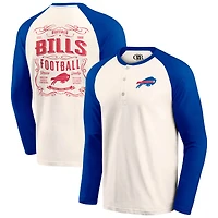 Men's Darius Rucker Collection by Fanatics Cream/Royal Buffalo Bills Raglan Henley T-Shirt