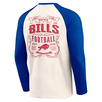 Men's Darius Rucker Collection by Fanatics Cream/Royal Buffalo Bills Raglan Henley T-Shirt