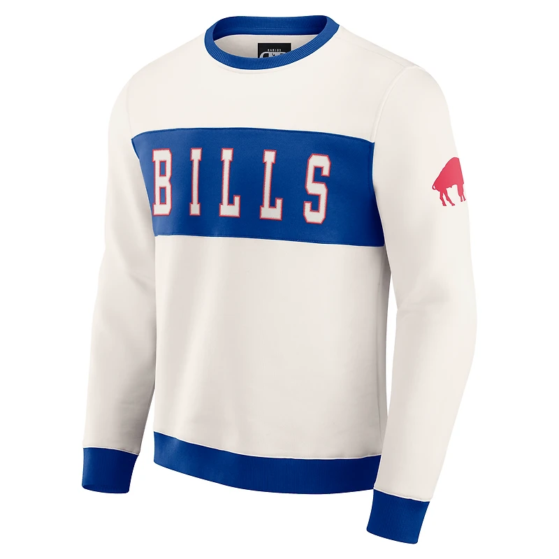Men's Darius Rucker Collection by Fanatics  Cream Buffalo Bills Colorblock Pullover Sweatshirt