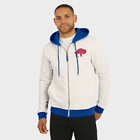 Sweat à capuche zippé crème pour homme de la collection Darius Rucker Fanatics, motif Buffalo Bills, effet vieilli