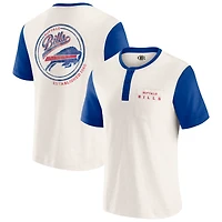 Men's Darius Rucker Collection by Fanatics Cream Buffalo Bills Henley Colorblock Slub Pocket T-Shirt