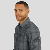 Chemise boutonnée en micro-velours côtelé gris Buffalo Bills pour homme, collection Darius Rucker par Fanatics