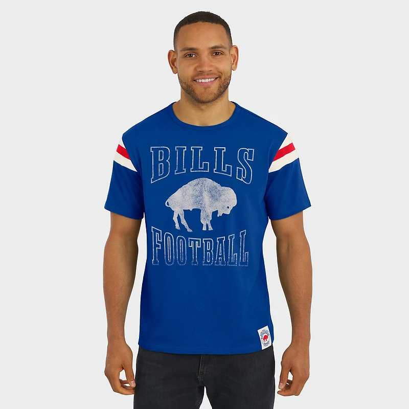 Men's Darius Rucker Collection by Fanatics Royal Buffalo Bills Distressed Throwback Shoulder Stripe T-Shirt