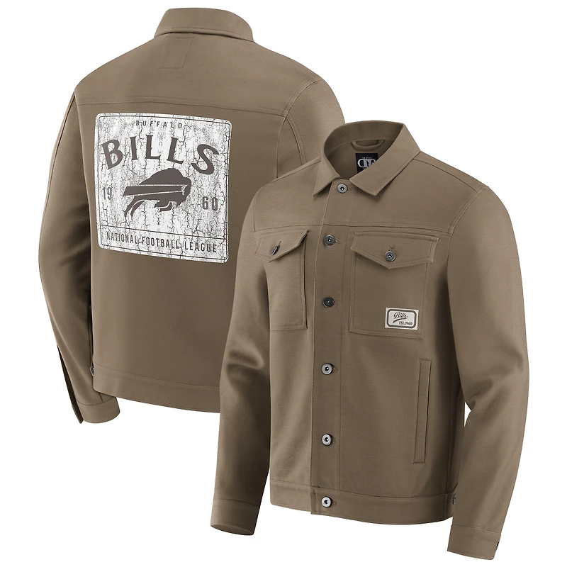 Men's Darius Rucker Collection by Fanatics Tan Buffalo Bills Trucker Full-Button Jacket