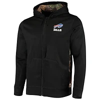 Chandail à capuchon en molleton entièrement zippé Dunbrooke Black/Realtree Camo Buffalo Bills Decoy Tech Fleece pour hommes