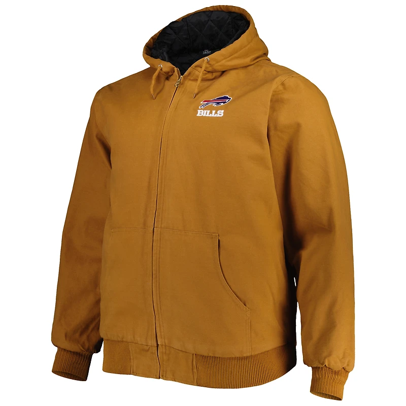 Dunbrooke Tan Buffalo Bills Big & Tall Dakota Veste à capuche en toile entièrement zippée pour homme
