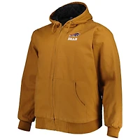 Dunbrooke Tan Buffalo Bills Big & Tall Dakota Veste à capuche en toile entièrement zippée pour homme