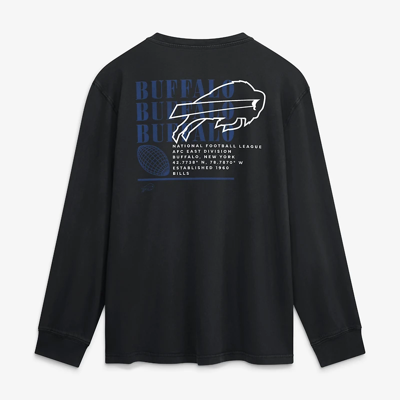 Men's Fanatics Black Buffalo Bills Fullback Drive Relaxed Fit Long Sleeve T-Shirt