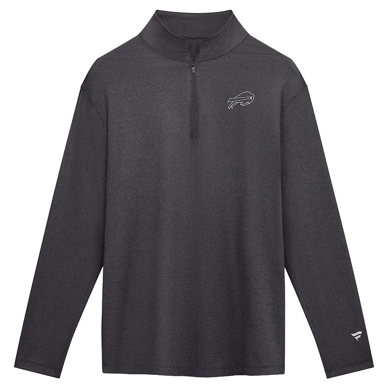 Men's Fanatics Charcoal Buffalo Bills Clutch Quarter-Zip Pullover