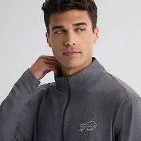 Pull à col zippé 1/4 Buffalo Bills Clutch de Fanatics pour homme, couleur anthracite.