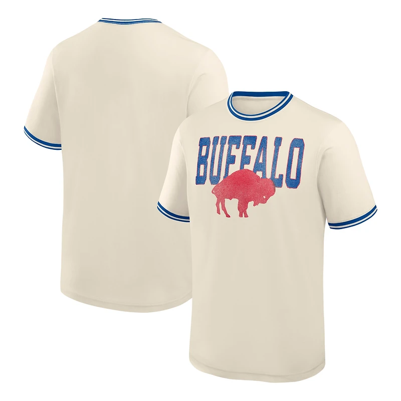 T-shirt à col rond crème Buffalo Bills pour homme de la marque Fanatics
