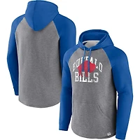 Men's Fanatics Heather Gray Buffalo Bills Favorite Arch Raglan Pullover Hoodie