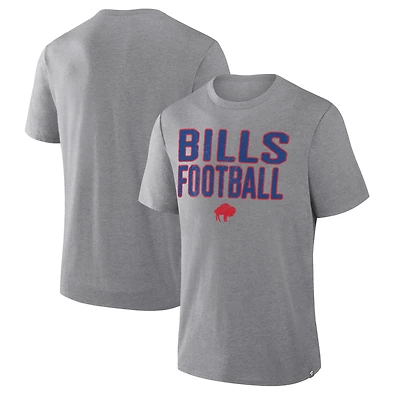Men's Fanatics Heather Gray Buffalo Bills First Down Tribute Tri-Blend T-Shirt