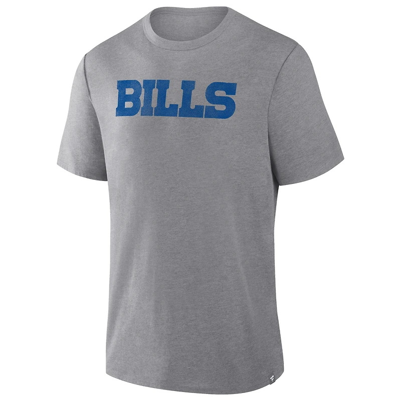 T-shirt tri-blend gris chiné Fanatics pour homme, Buffalo Bills, Pass Rush
