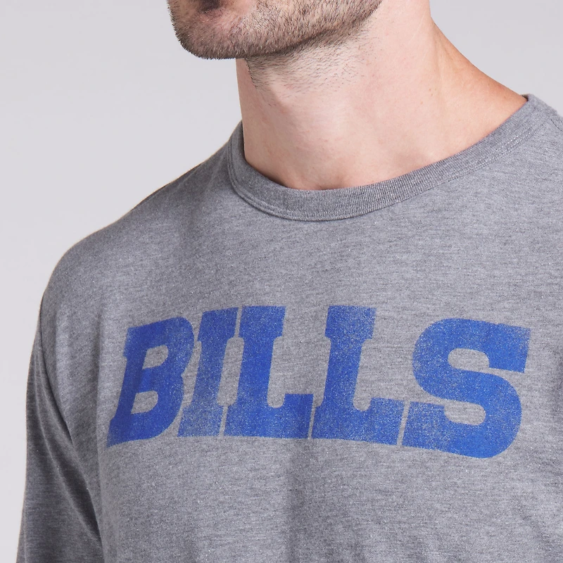 T-shirt tri-blend gris chiné Fanatics pour homme, Buffalo Bills, Pass Rush
