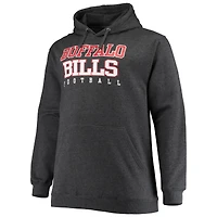 Chandail à capuchon d'entraînement Fanatics Heathered Charcoal Buffalo Bills Big & Tall pour hommes