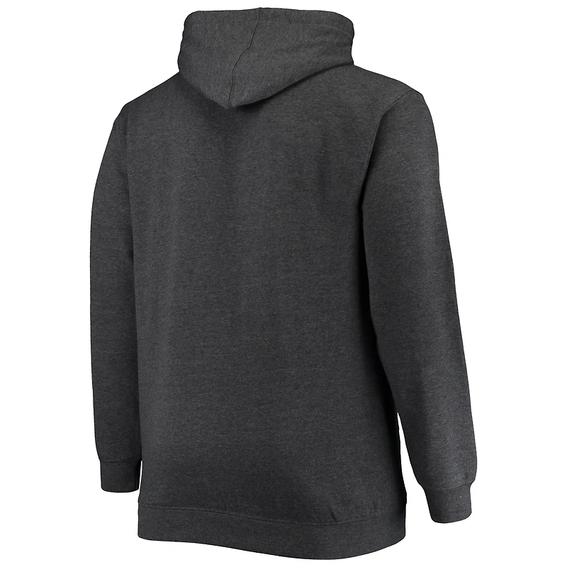 Chandail à capuchon d'entraînement Fanatics Heathered Charcoal Buffalo Bills Big & Tall pour hommes