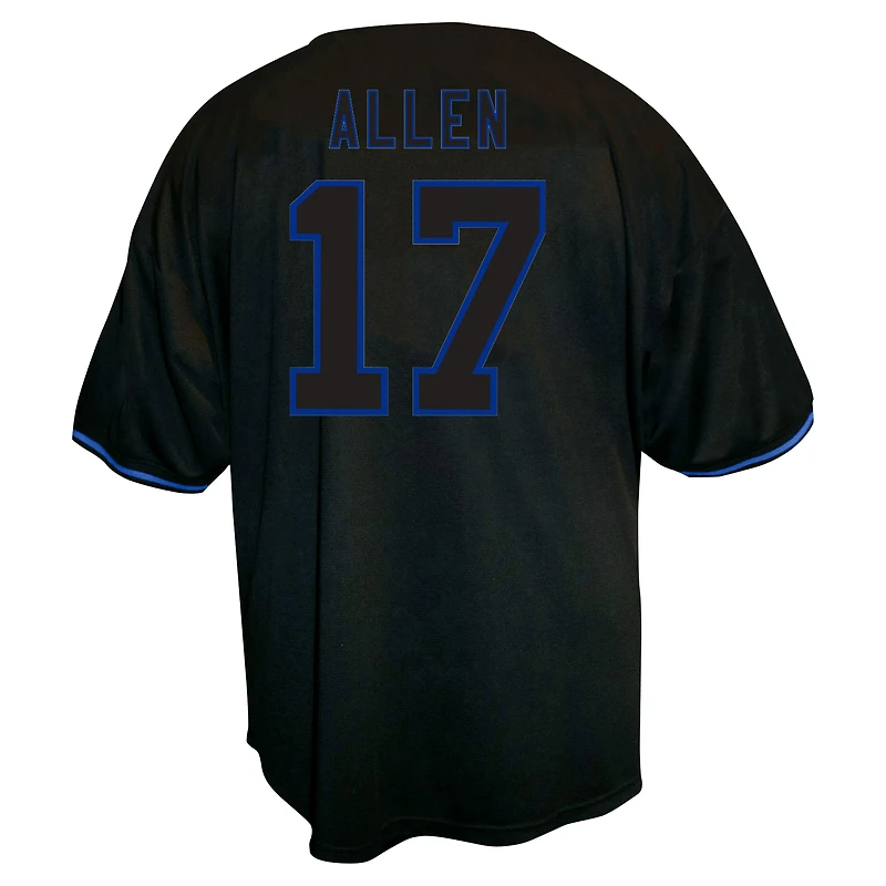 Men's Fanatics Josh Allen Black Buffalo Bills Big & Tall Baseball Button-Up Shirt