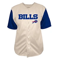 Chemise boutonnée de baseball Fanatics Josh Allen crème Buffalo Bills pour homme, grande et taille