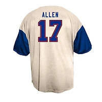 Men's Fanatics Josh Allen Cream Buffalo Bills Big & Tall Baseball Button-Up Shirt