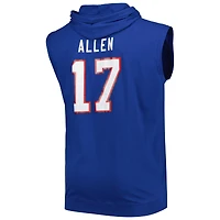 Men's Fanatics Josh Allen Royal Buffalo Bills Big & Tall Muscle Pullover Hoodie