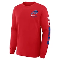 Men's Fanatics Red Buffalo Bills Big & Tall Clock Management Legacy Long Sleeve T-Shirt
