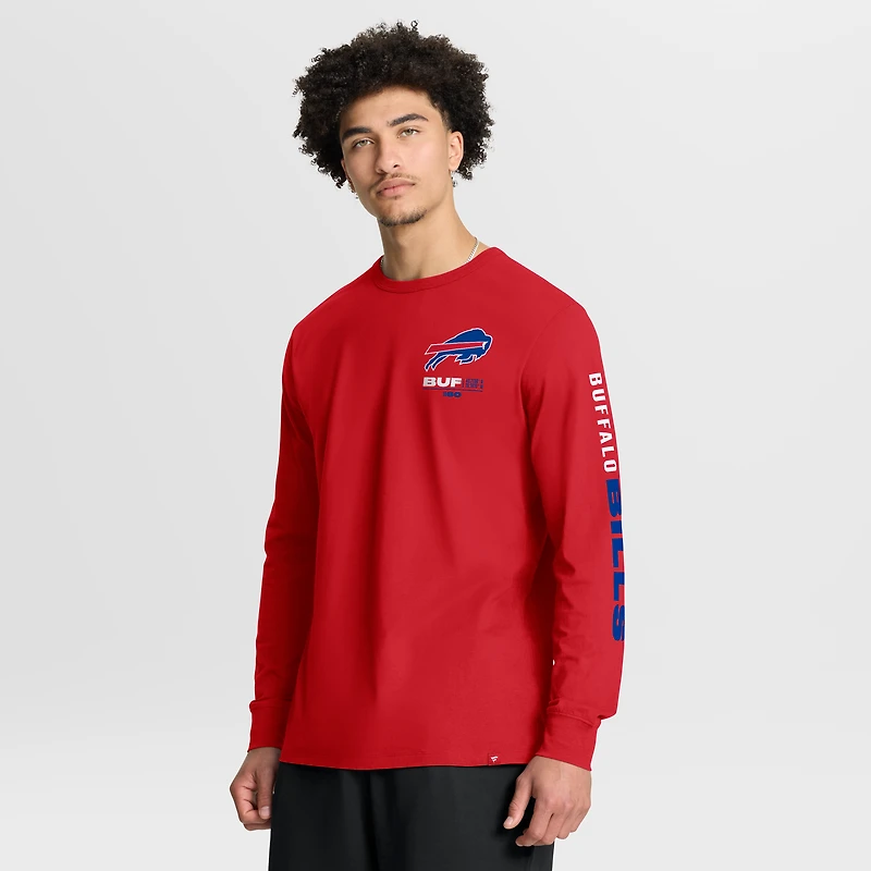 Men's Fanatics Red Buffalo Bills Clock Management Legacy Long Sleeve T-Shirt