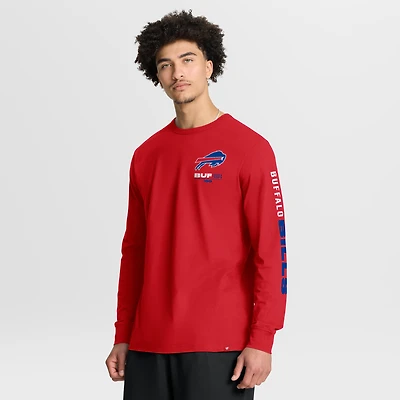 T-shirt à manches longues Fanatics Red Buffalo Bills pour homme, motif Clock Management Legacy