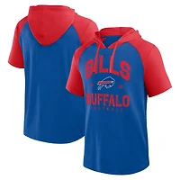 Men's Fanatics Royal/Red Buffalo Bills Prime Short Sleeve Pullover Hoodie