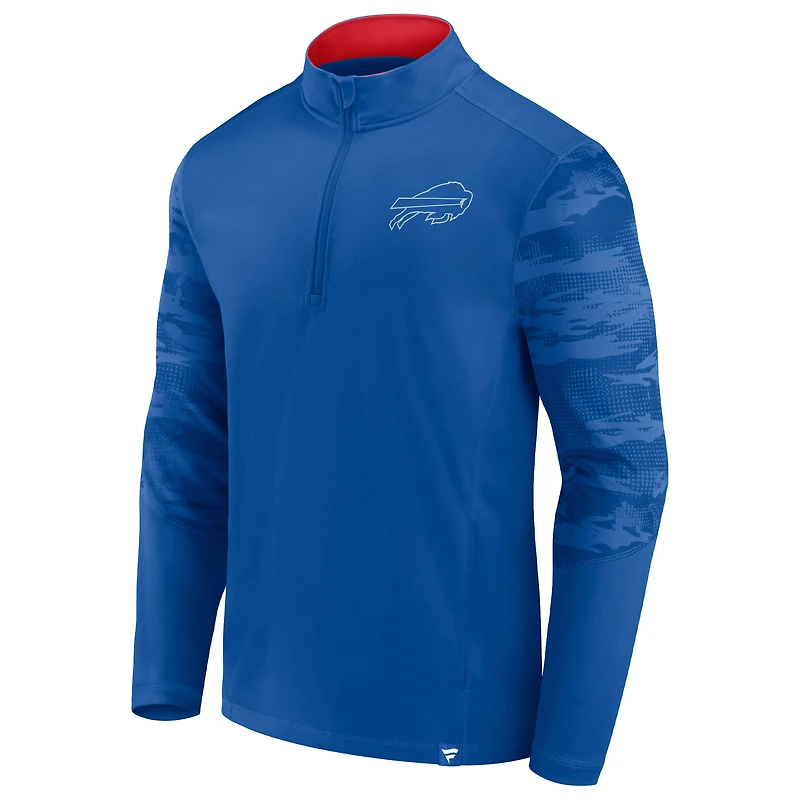 Veste à quart de zip Fanatics Royal/Red Buffalo Bills Ringer pour hommes