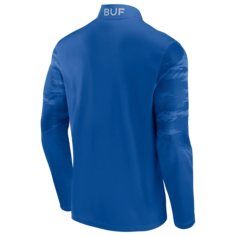 Veste à quart de zip Fanatics Royal/Red Buffalo Bills Ringer pour hommes