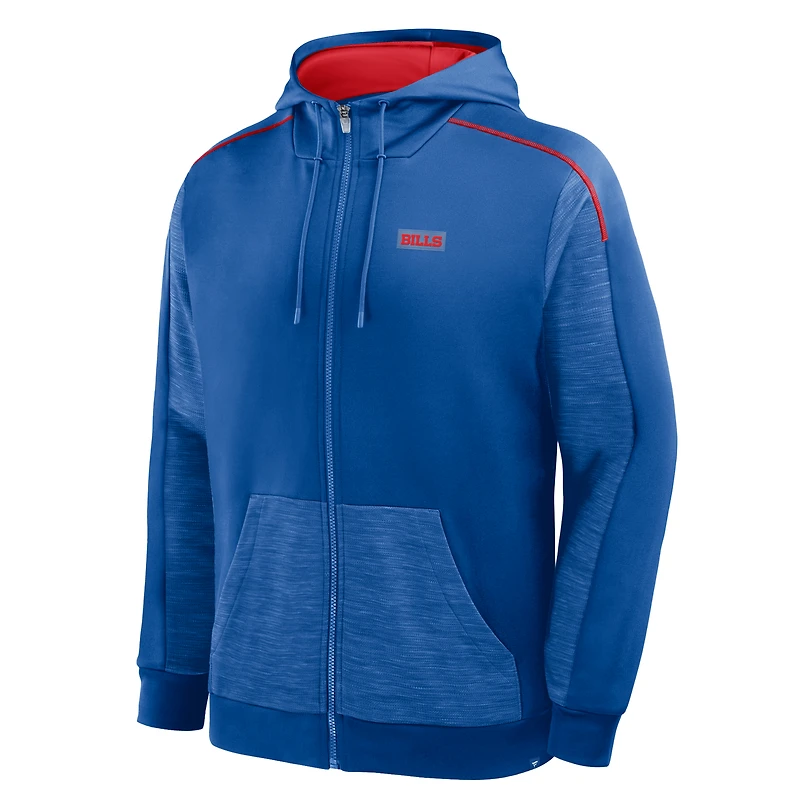 Men's Fanatics Royal Buffalo Bills Checkdown Pass Full-Zip Hoodie