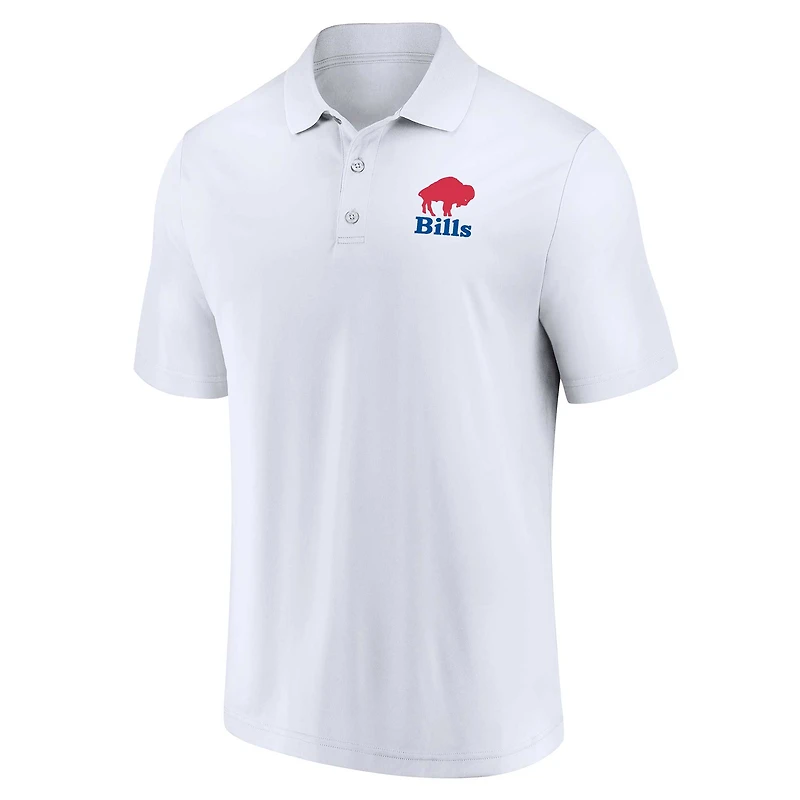 Ensemble de deux polos Throwback Fanatics blanc/Royal Buffalo Bills pour hommes