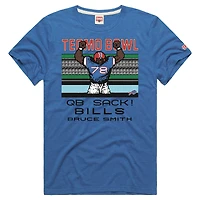 T-shirt à manches longues pour homme avec imprimé joueur retraité Bruce Smith Royal Buffalo Bills Tecmo Bowl