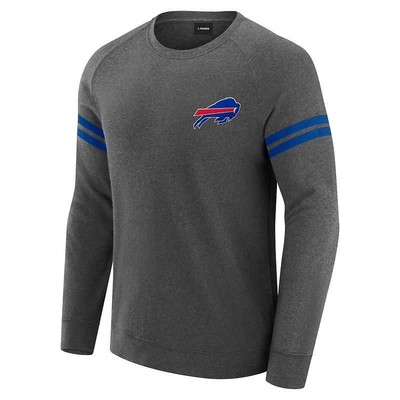 Men's J. Palmer Dark Heather Gray Buffalo Bills Players Lounge Raglan Tri-Blend Sweatshirt