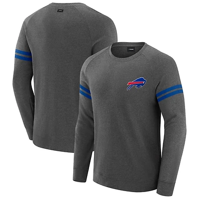 Sweat-shirt à manches longues raglan tri-blend gris chiné foncé J. Palmer pour homme des Buffalo Bills
