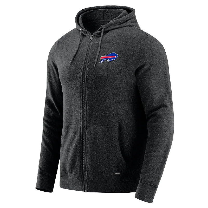 Men's J. Palmer Dark Heather Gray Buffalo Bills Players Lounge Tri-Blend Full-Zip Hoodie