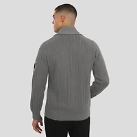 Men's J. Palmer Graphite Buffalo Bills The Playmaker Cardigan Raglan Sweater
