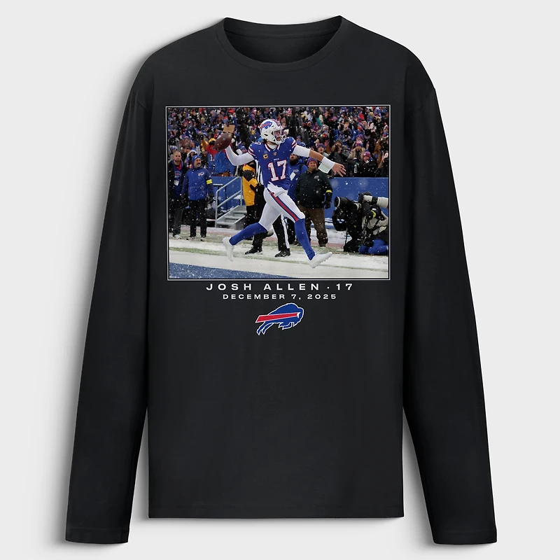 T-shirt à manches longues Josh Allen noir Buffalo Bills NFL Flash Features Semaine 14