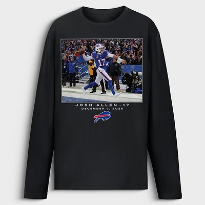 Men's Josh Allen Black Buffalo Bills NFL Flash Features Week 14 Long Sleeve T-Shirt