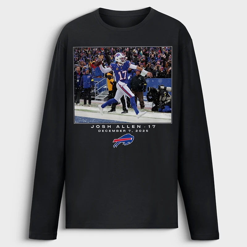T-shirt à manches longues Josh Allen noir Buffalo Bills NFL Flash Features Semaine 14