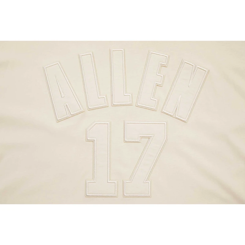 Josh Allen Oatmeal Buffalo Bills Pull à capuche neutre manches courtes pour homme avec nom et numéro