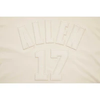 Josh Allen Oatmeal Buffalo Bills Pull à capuche neutre manches courtes pour homme avec nom et numéro
