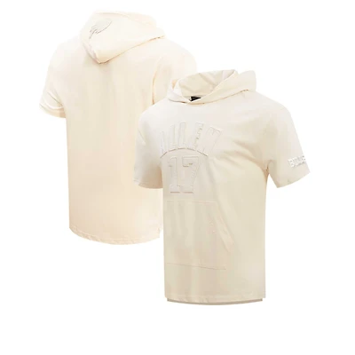 Josh Allen Oatmeal Buffalo Bills Pull à capuche neutre manches courtes pour homme avec nom et numéro