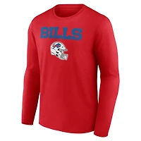 T-shirt à manches longues pour homme Josh Allen Red Buffalo Bills avec nom et numéro de l'équipe