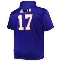 Josh Allen Royal Buffalo Bills Big & Tall Sweat à capuche manches courtes pour homme