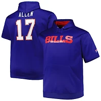 Josh Allen Royal Buffalo Bills Big & Tall Sweat à capuche manches courtes pour homme