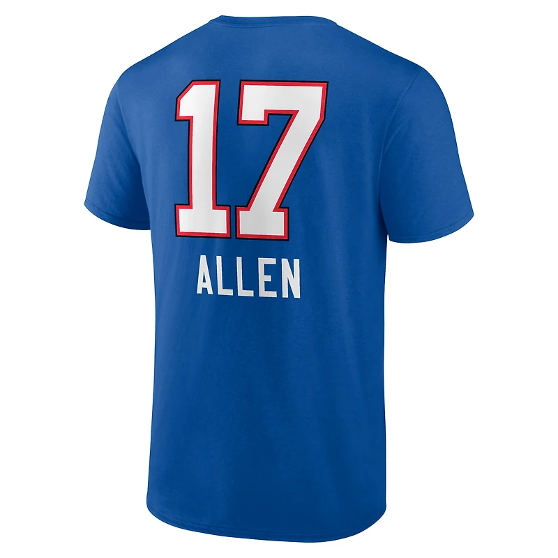 Men's Josh Allen Royal Buffalo Bills Team Wordmark Name & Number T-Shirt